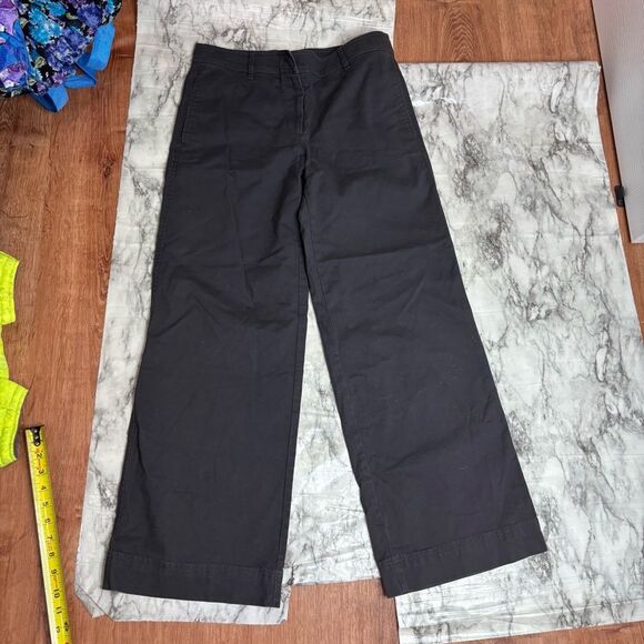 Ann Taylor size 2 wide leg high rise grey Pants cotton blend office workwear - Picture 5 of 8